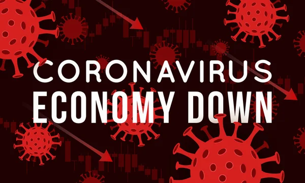Concepto Vectorial Ilustración Del Impacto Del Coronavirus Bolsa Economía Global — Vector de stock