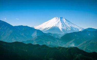 Fuji dağının gündüz manzarası, Japonya 
