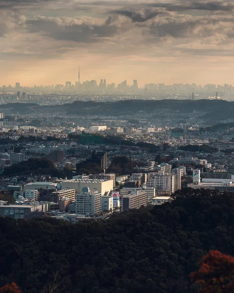 Takao Dağı 'ndan Tokyo gökyüzü manzarası