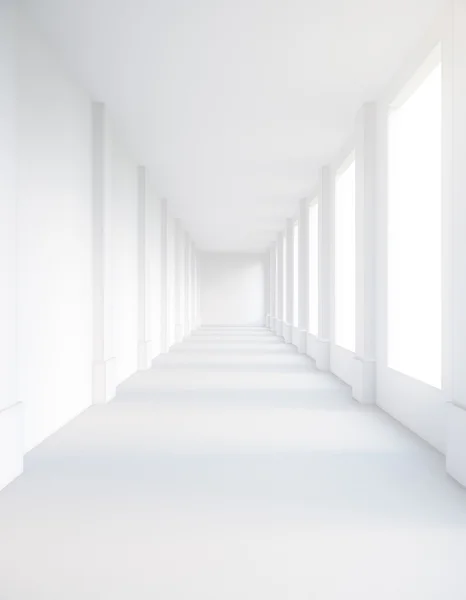 Empty white corridor — Stock Photo, Image