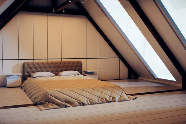 Loft Chambre à coucher Intérieur — Photo