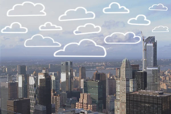 Ciudad con nubes — Foto de Stock