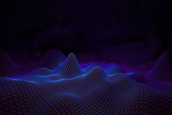 Синьо-фіолетові хвилі сітки — стокове фото