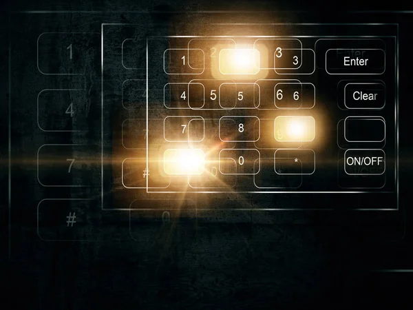 Абстрактна освітлена цифрова клавіатура. Концепція безпеки — стокове фото