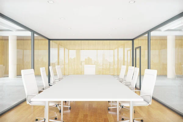 Conference room inside glass box