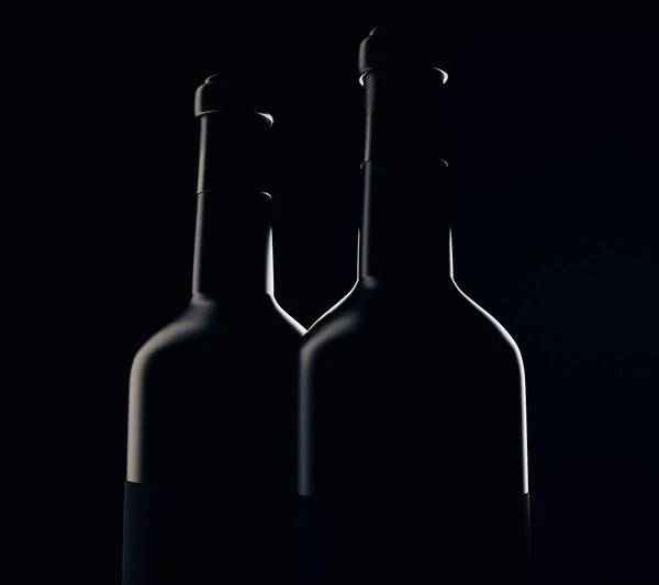 Butelka wina sylwetki — Zdjęcie stockowe