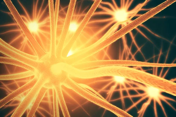Orange neurone närbild — Stockfoto