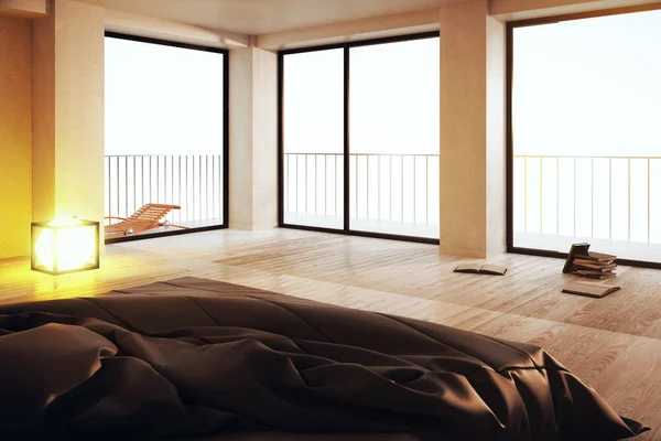 Luxe slaapkamers met panoramisch uitzicht — Stockfoto