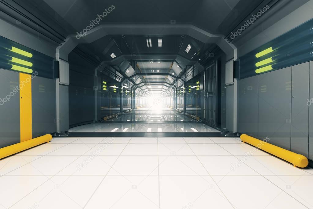 Futuristic corridor front