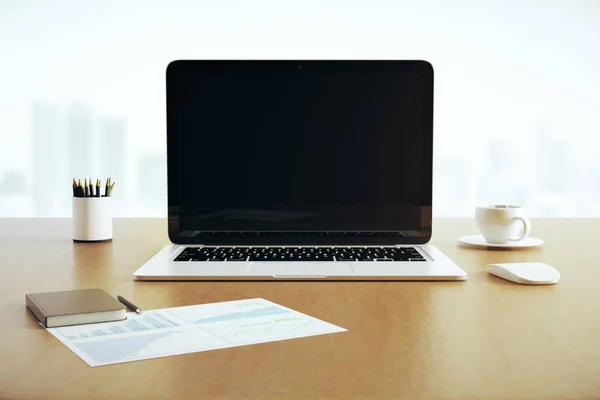 Blank laptop closeup — Stock Photo, Image