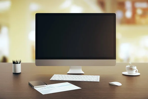 Fecho do computador em branco — Fotografia de Stock
