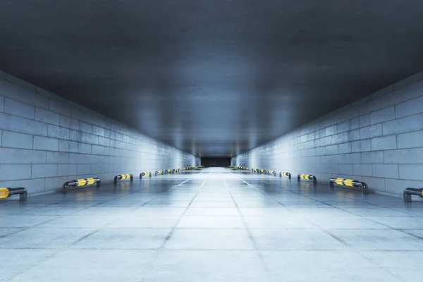 Interior do túnel de concreto abstrato. Renderização 3D — Fotografia de Stock