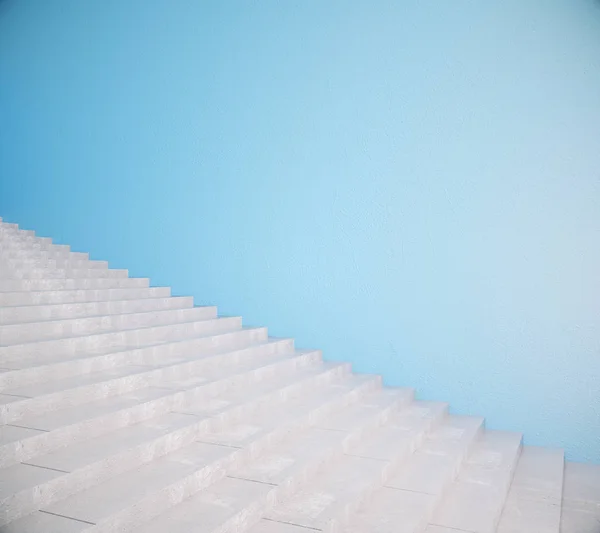 Escadas e parede azul — Fotografia de Stock