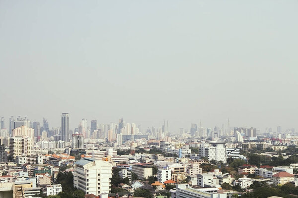 Bangkok city skyline in daylight. Wallpaper/background/backdrop