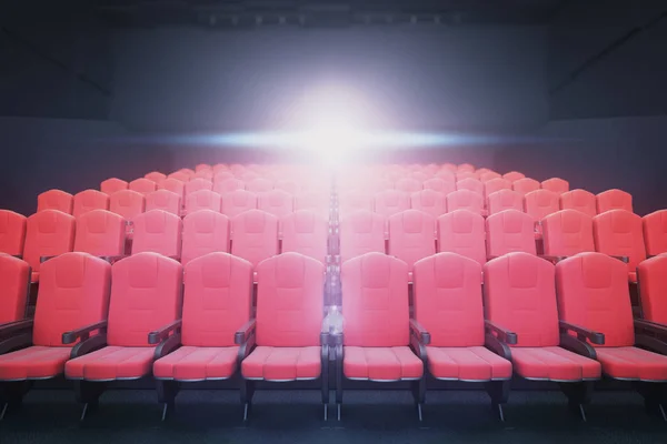 Sedili cinema rosso anteriore — Foto Stock