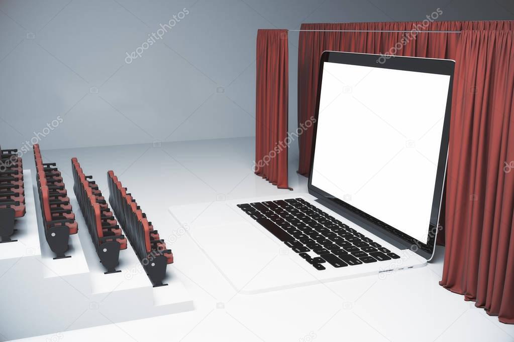 Elegant laptop cinema side
