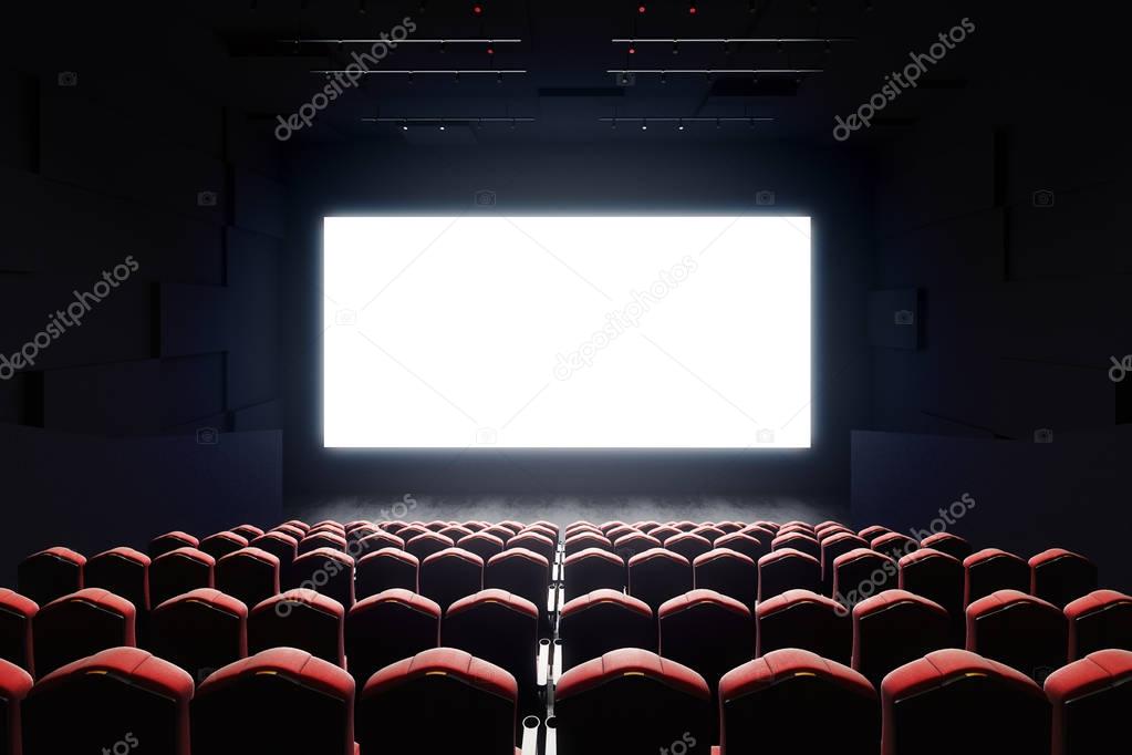 Blank cinema screen front