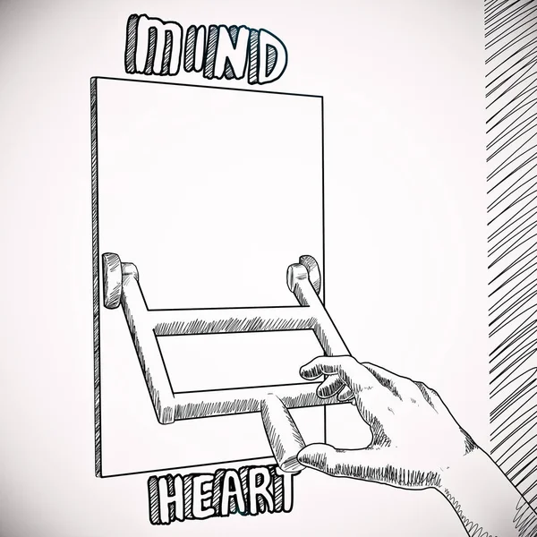 Малюнок режиму від серця до розуму — стокове фото