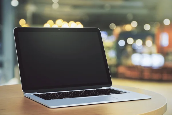 Blank notebook on bokeh background — Stock Photo, Image