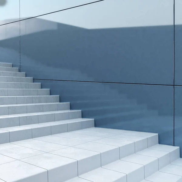 Merdiven beton yan görünüm. Başarı kavramı. 3D render — Stok fotoğraf