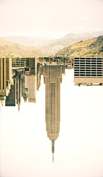 Abstract upside down city and ladscape — Stock Photo, Image