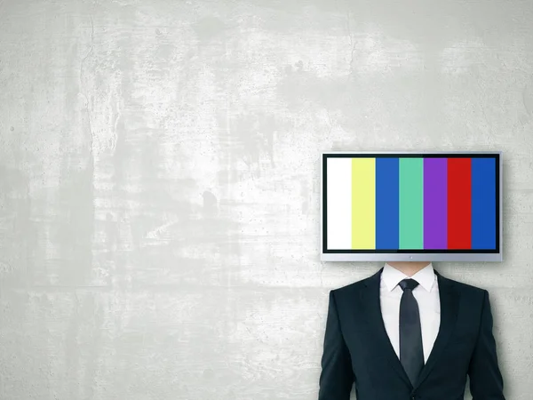 TV pantalla hombre encabezado — Foto de Stock