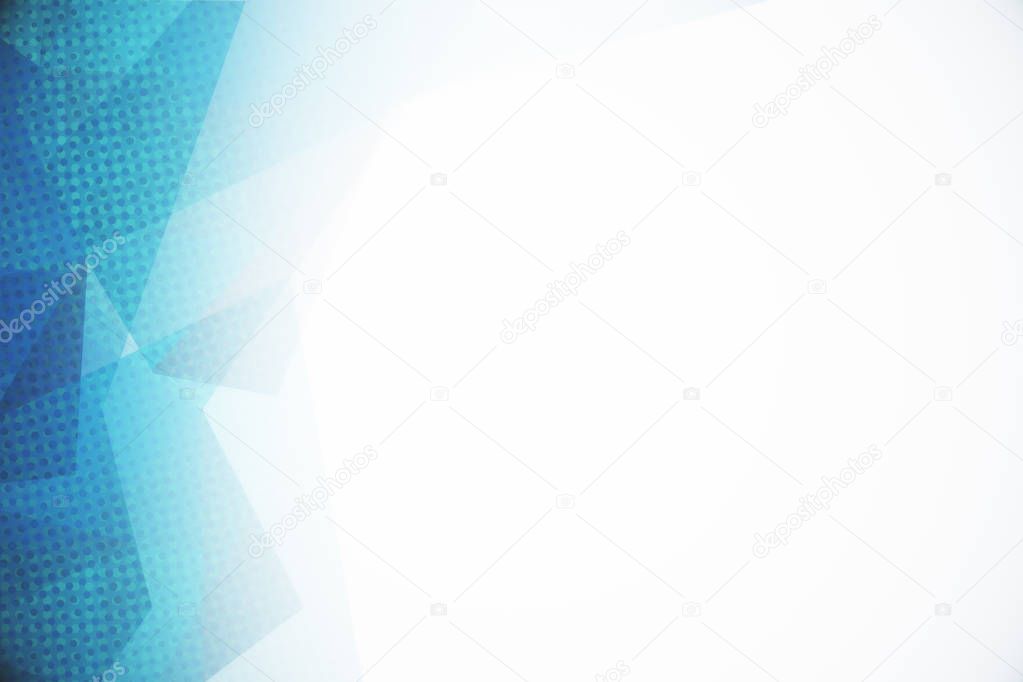 White wallpaper with blue polygonal pattern