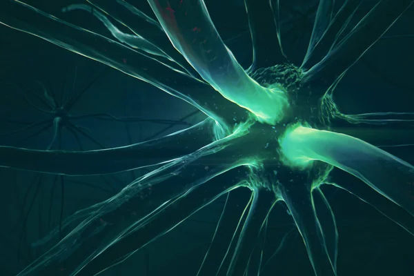 Närbild av mörka neuron — Stockfoto