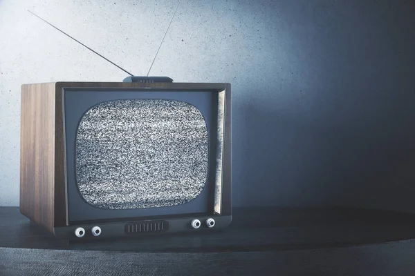 Retro TV em fundo de concreto — Fotografia de Stock