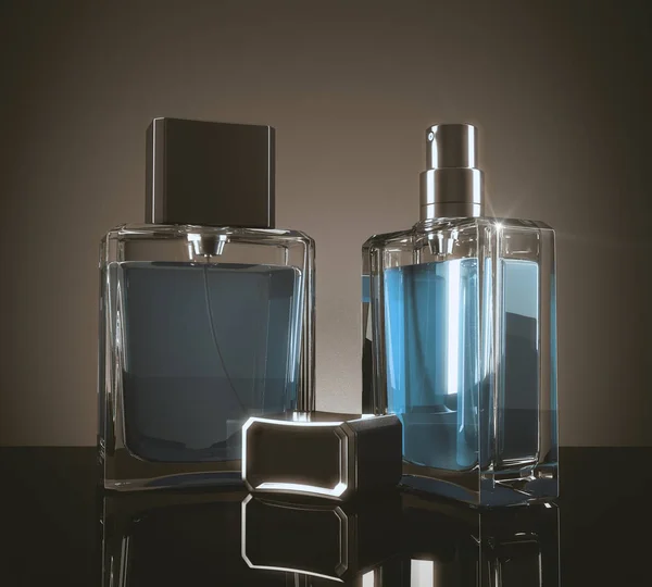 Butelek perfum niebieski — Zdjęcie stockowe