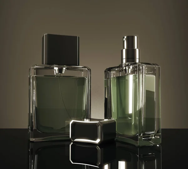 Butelek perfum zielony — Zdjęcie stockowe