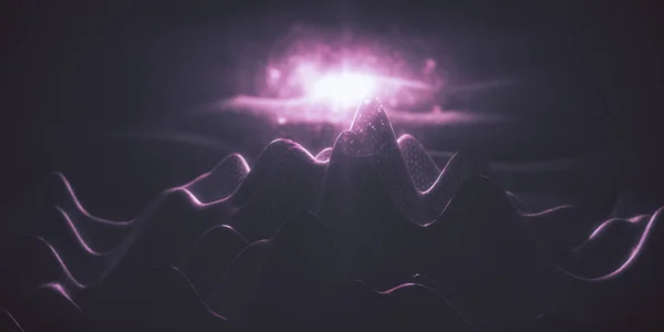 보라색 다각형 산 — 스톡 사진