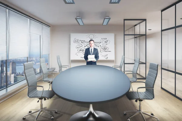 businessman in modern meeting room