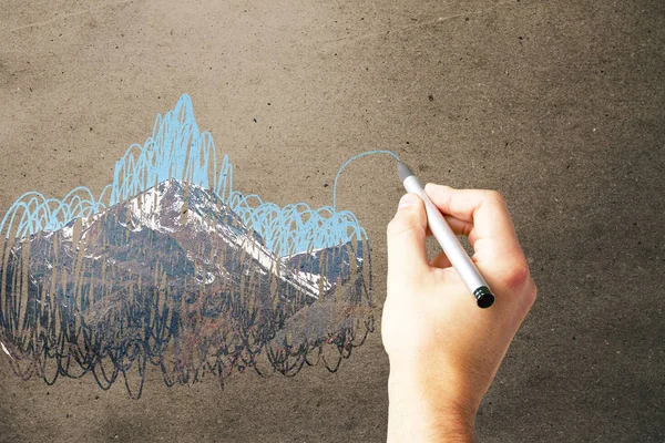 Hand drawing mountain scribble