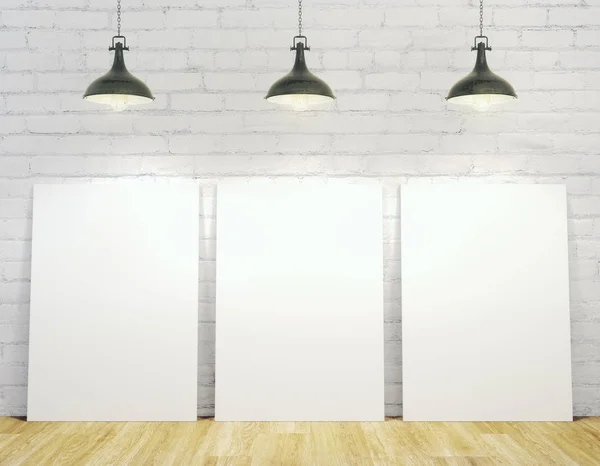 Interior com cartazes vazios — Fotografia de Stock