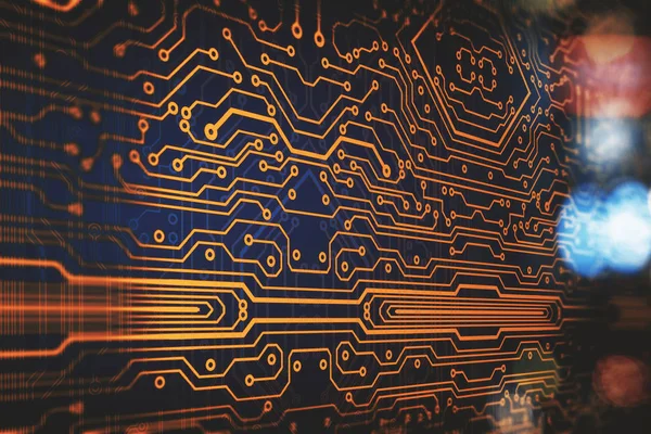 Abstract circuit board background. Innovation concept. 3D Rendering