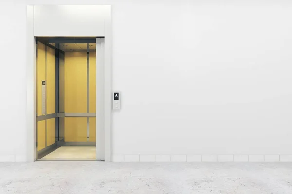 Rum med hiss och tom vägg — Stockfoto