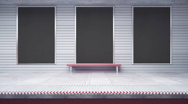 Три пустых плаката в метро — стоковое фото