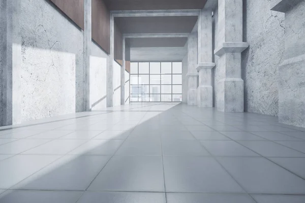 Nieuwe witte concrete interieur — Stockfoto