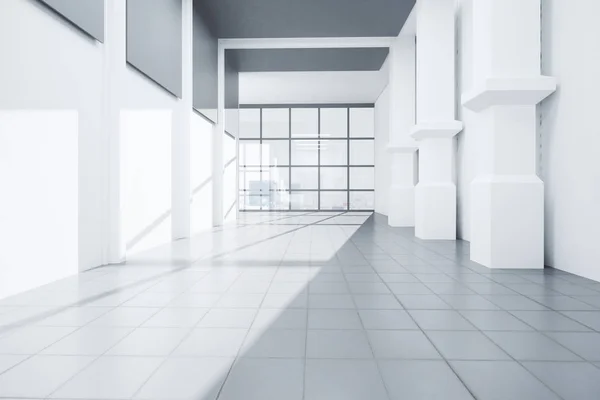 Rymlig vit betong interiör — Stockfoto