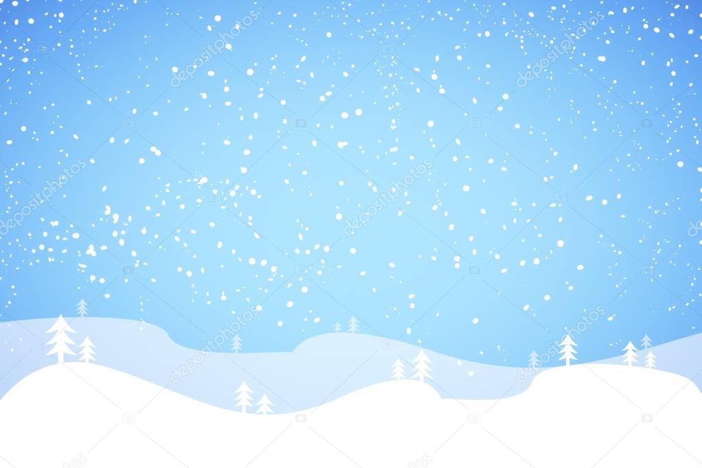 Snow landscape cartoon background 