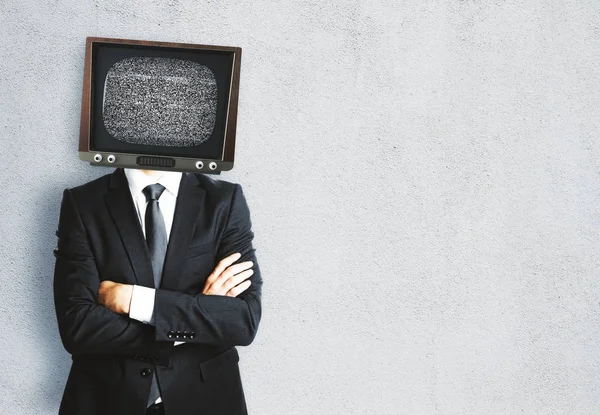 TV headed man — Stock Photo, Image