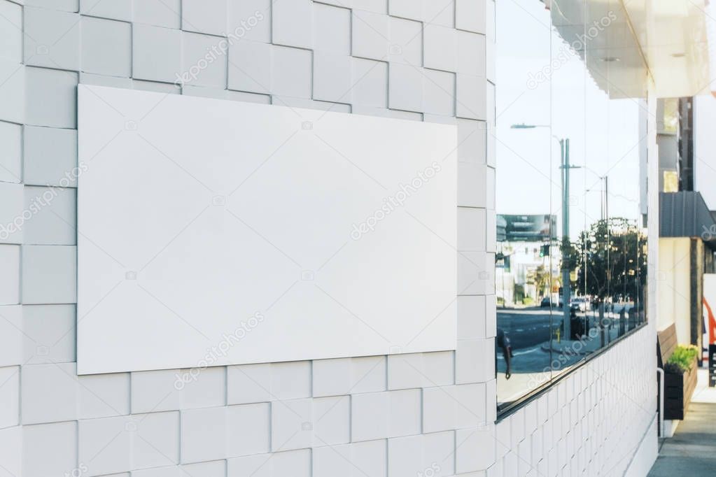 Empty white billboard 