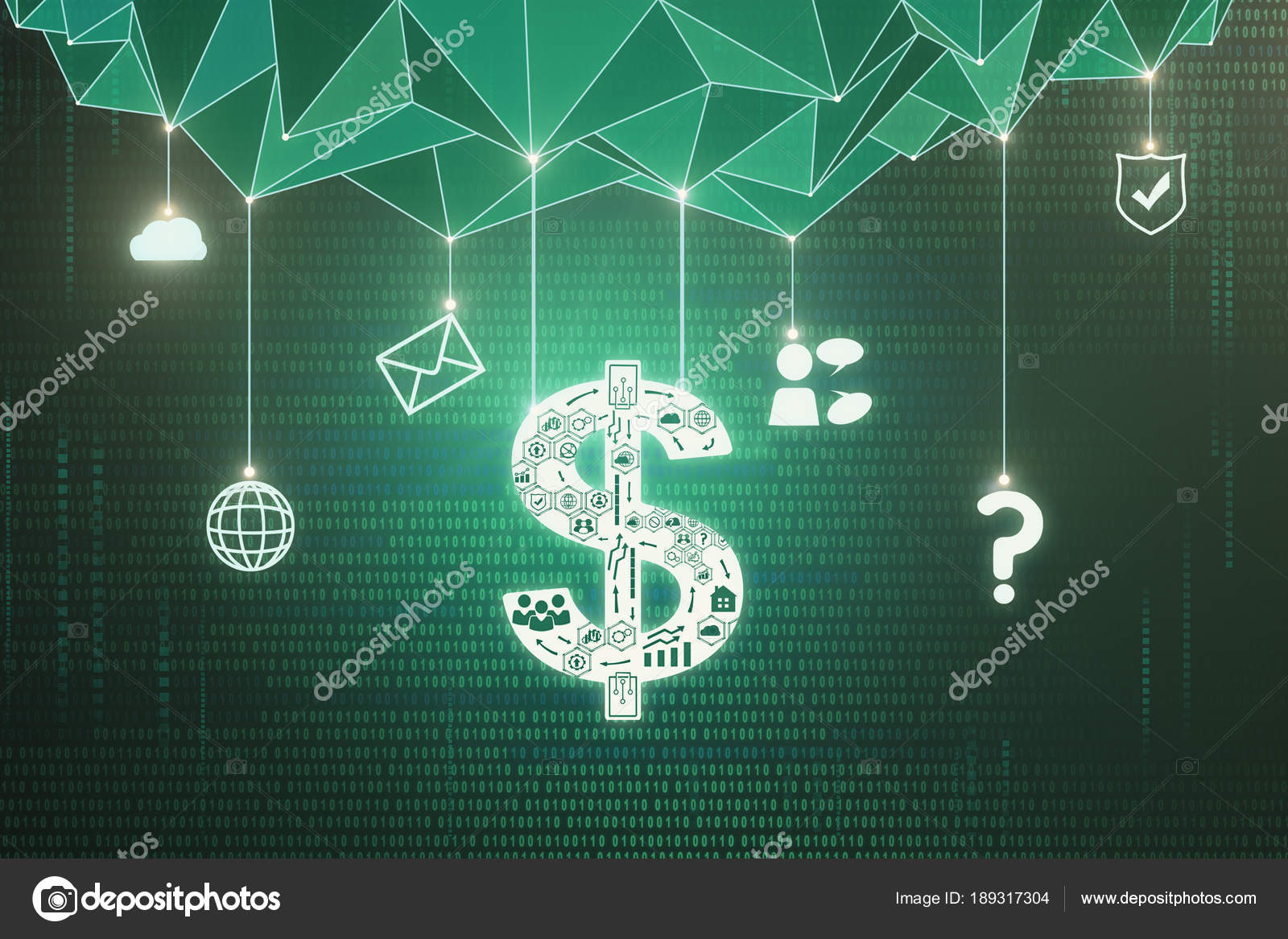 Papel De Parede Polygonal Cifrão Fotografias De Stock Peshkov