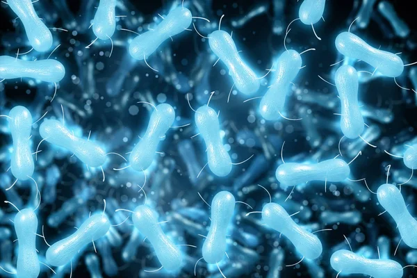 Синие бактерии — стоковое фото