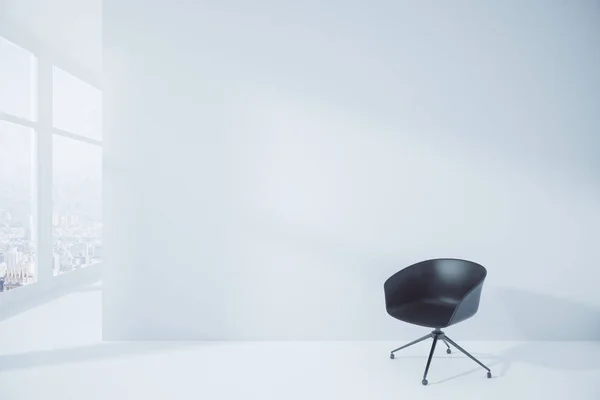 Innenraum aus weißem Beton mit Stuhl — Stockfoto