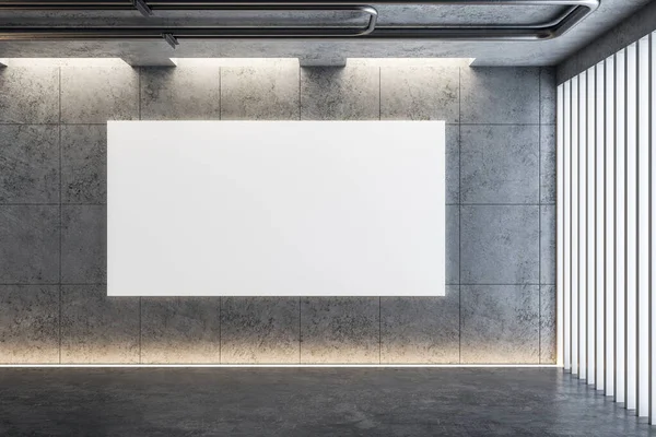 Moderno interior galería con valla publicitaria —  Fotos de Stock