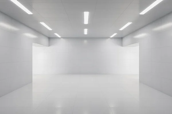 Modern white gallery interior