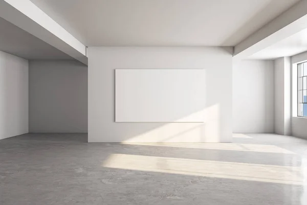 Minimalistic concrete gallery interior — Stock Photo, Image