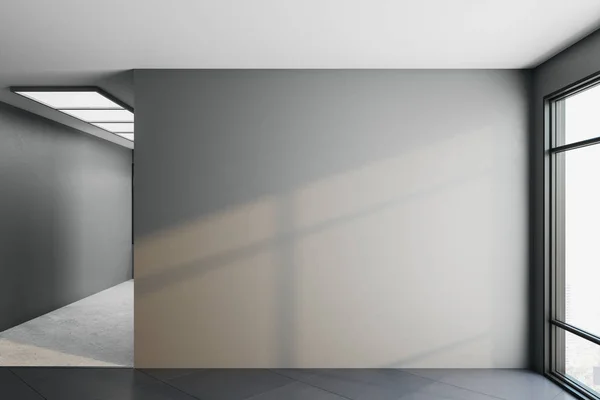 Interno grigio con copyspace — Foto Stock